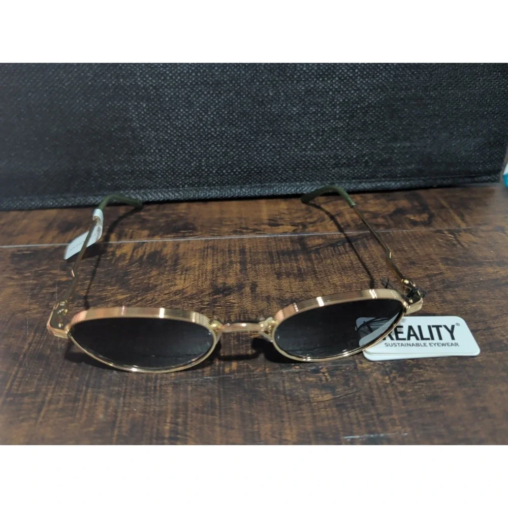 Reality Promised Land Sustainable Frames Sunglasses Gold/Green Anthropolgie